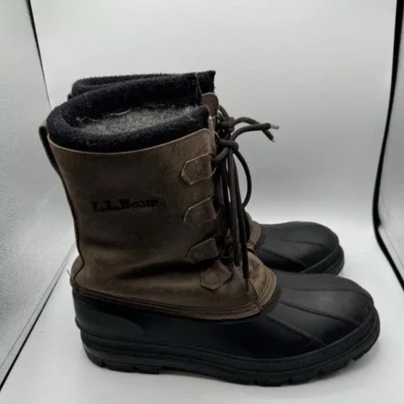 Men’s LL Bean Leather Waterproof Hunting Fishing Boots - Size 12 - Picture 6 of 10